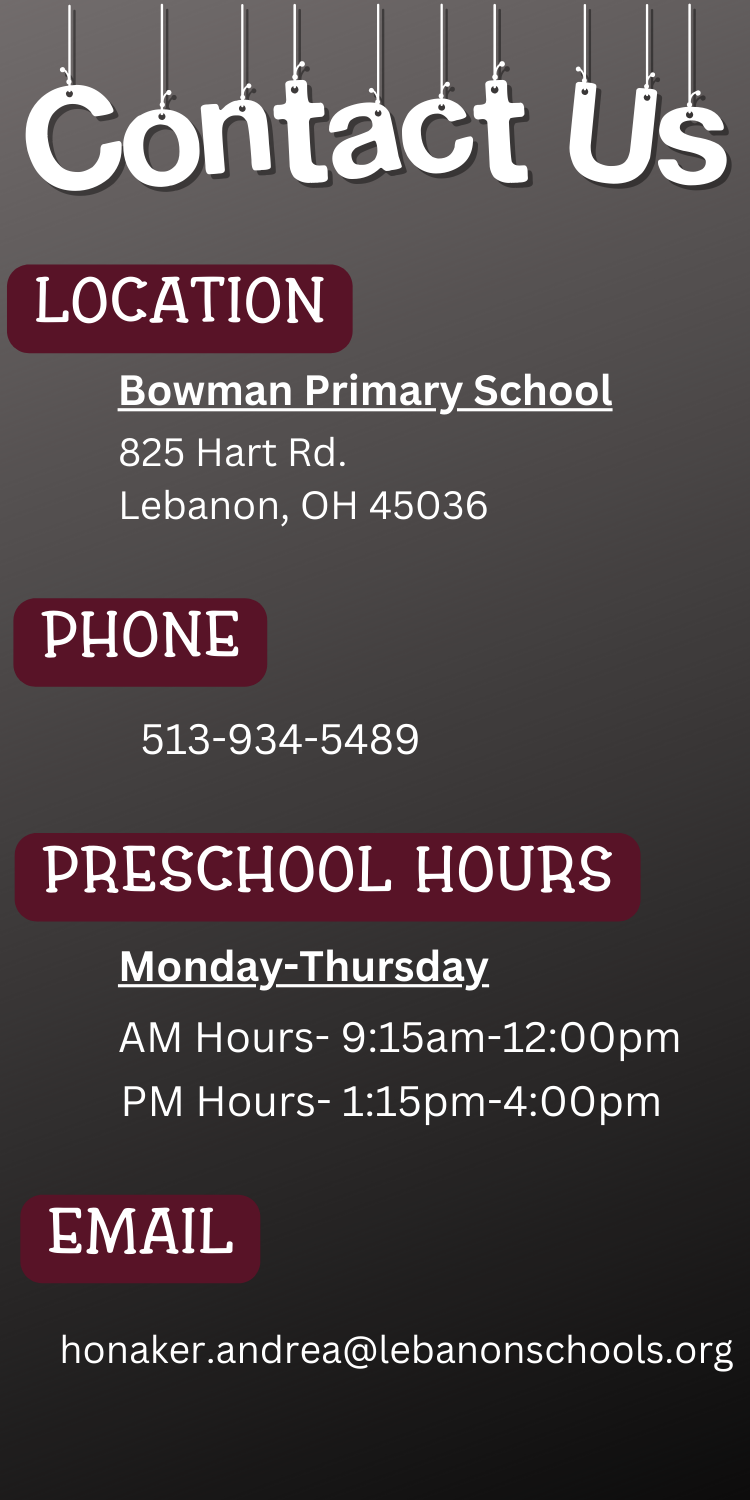 Preschool contact information